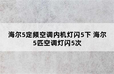 海尔5定频空调内机灯闪5下 海尔5匹空调灯闪5次